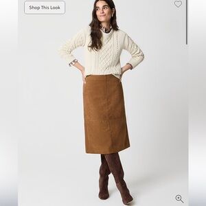 J. Crew Factory Suede Pencil Skirt